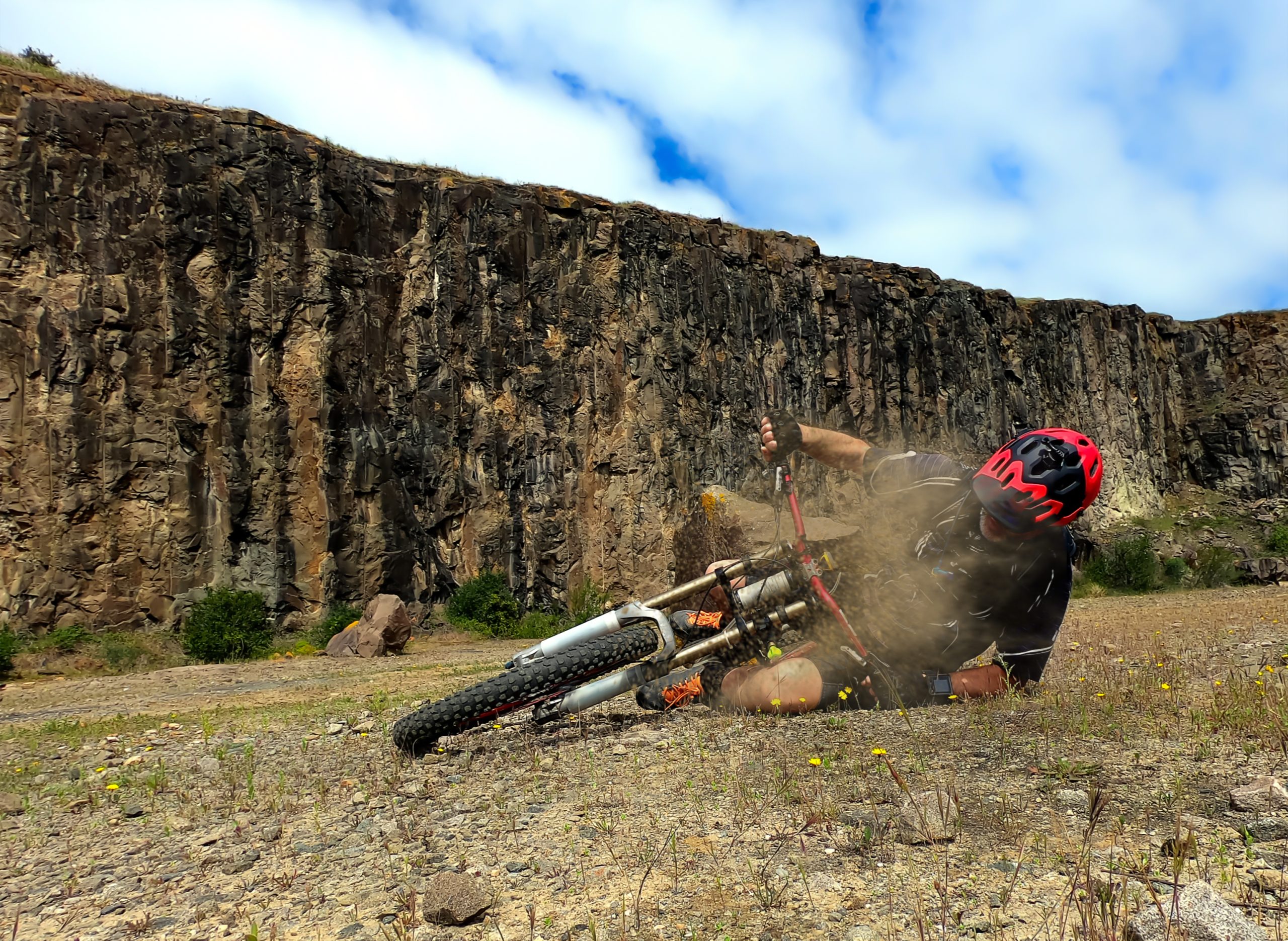 Mountain Biker Crashing